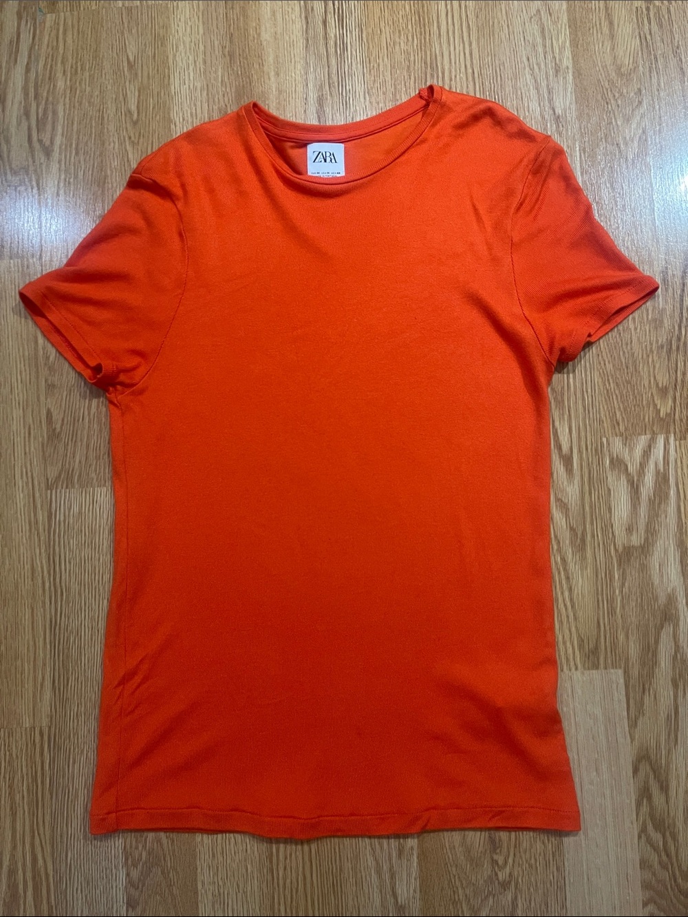 Zara Men-Bright Orange Short Sleeve Crew Tee